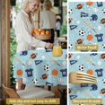 thumbnail image 5 of Football and Basketball Blue Round Tablecloth 60"x60", Wrinkle Resistant Wipeable Table Cover for Kitchen Dining Room Picnic Patio and Party, 5 of 6