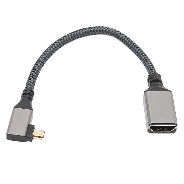 Cable de interfaz multimedia HD 4K 60Hz Cable de interfaz multimedia Micro a HD macho a hembra para PC Cámara Proyector Derecho 0,2 metros / 7,87 pulgadas