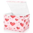 thumbnail image 2 of 16.5x12.6x11.8in Foldable Flip-Top Storage Bin, Dustproof Magic Tape Closure, Ideal for Home & Toy Organization，Heart, 2 of 7