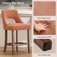 thumbnail image 5 of Set of 2 Modern Upholstered Counter Height Bar Stools with Solid Wood Legs, Orange, 5 of 10
