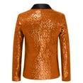 thumbnail image 3 of YLSDY Men Shiny Gold Sequin Glitter Embellished Blazer Jacket Nightclub Prom Button Suit Coats Shiny Sparkly Performance Jacket Orange L, 3 of 3