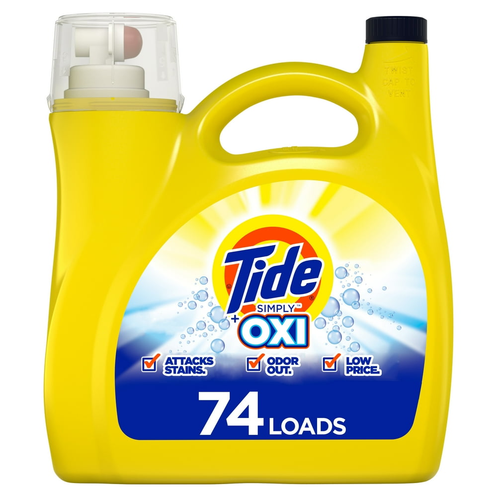 Tide Simply Oxi, 74 Loads Liquid Laundry Detergent, 115 Fl Oz Walmart