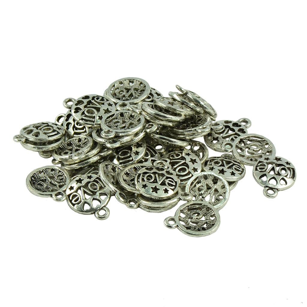 Wholesale Tibetan Number 18 Charm Pendants Antique Silver 13mm 3 Packs Of 5 
