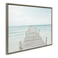 thumbnail image 2 of Kate and Laurel Sylvie Wooden Pier on the Beach Framed Canvas Wall Art by Amy Peterson Art Studio, 28x38 Gray, Decorative Coastal Art Print for Wall, 2 of 8