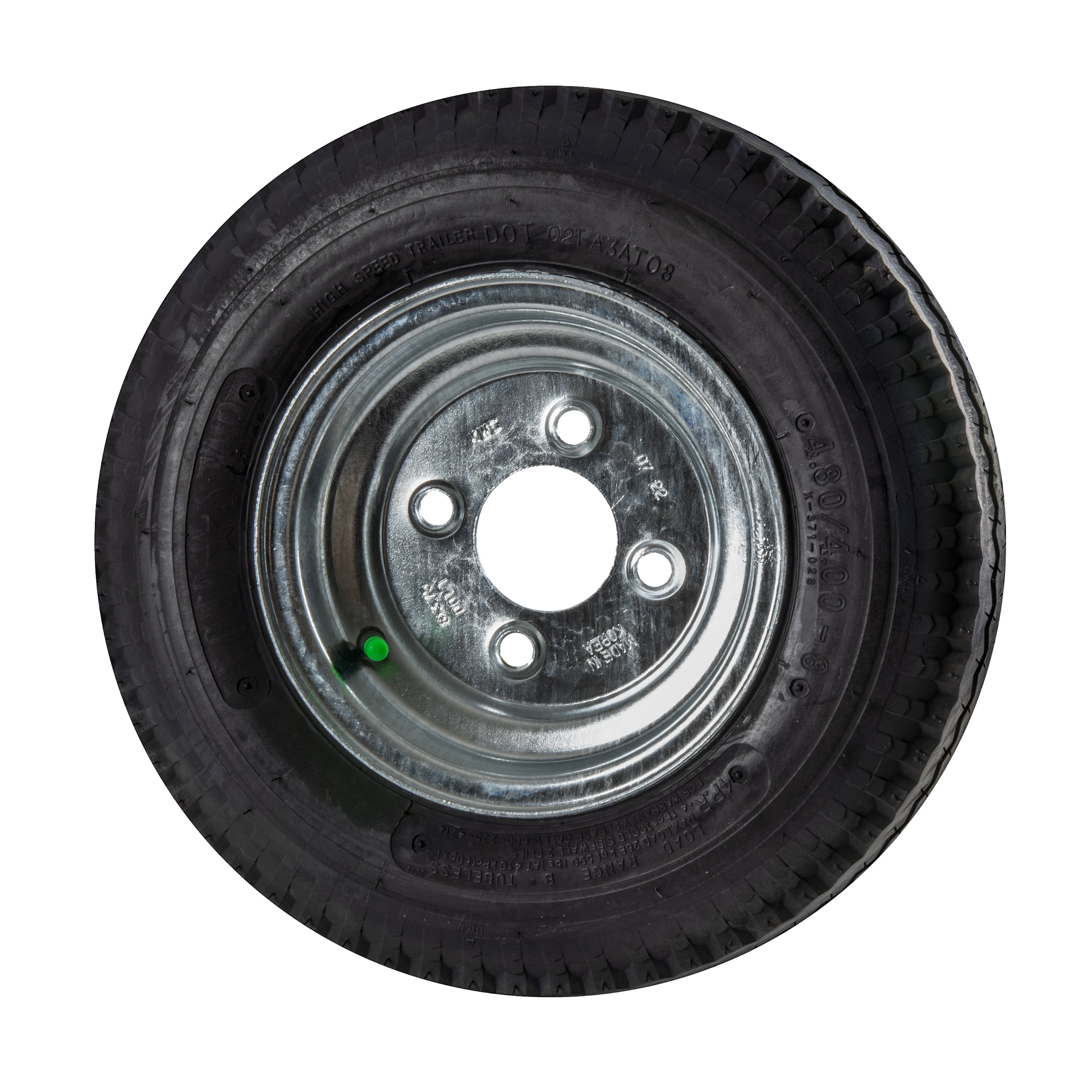 Tredit Load Star 8" 5 Hole Galvanized Trailer Tire (Nitrogen) 480x8 B