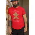 thumbnail image 2 of Old Glory Mens Christmas Gingerbread Man Let's Get Baked Short Sleeve T Shirt, 2 of 6
