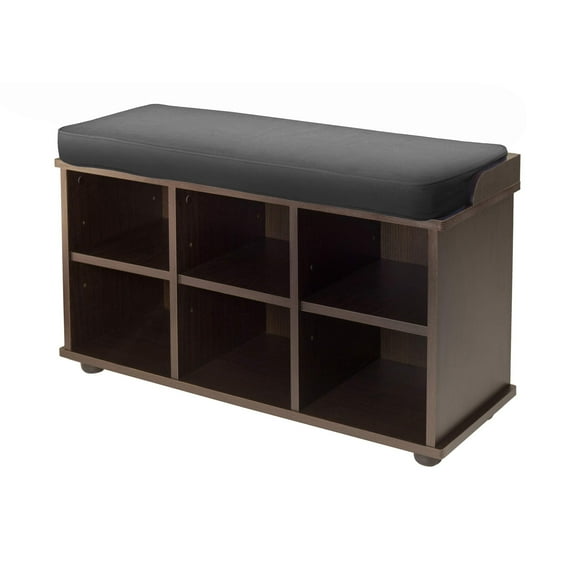 Winsome Wood Townsend Bench with Black Cushion Seat