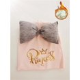 thumbnail image 1 of Gorro con lazo para recién nacido, gorro de invierno con letras de Príncipe, princesa dorada, corona, 1 of 4