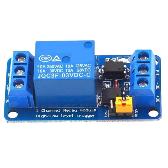 1Channel Optocoupler Isolated Relays Module High Low Levels Triggering Selection 10A Load Capacity Fails Safe Circuit Design
