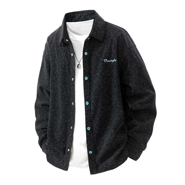 Blusa y camisa de manga larga con cuello vuelto para hombre, blusa informal a cuadros a la moda con botones y cuello vuelto, blusa de poliéster para hombre