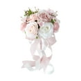 thumbnail image 2 of Ramo de novia para boda, flores para dama de honor, arreglos florales elegantes artificiales Rosa Blanco, 2 of 9