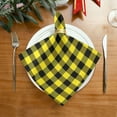 thumbnail image 6 of Coolnut Buffalo Plaid Yellow Cloth Napkins Set of 4, Reusable Washable Polyester Dinner Table Napkins for Family, Weddings, Parties, Home Decor, 20 x 20 Inch Washcloth Gift, 6 of 7