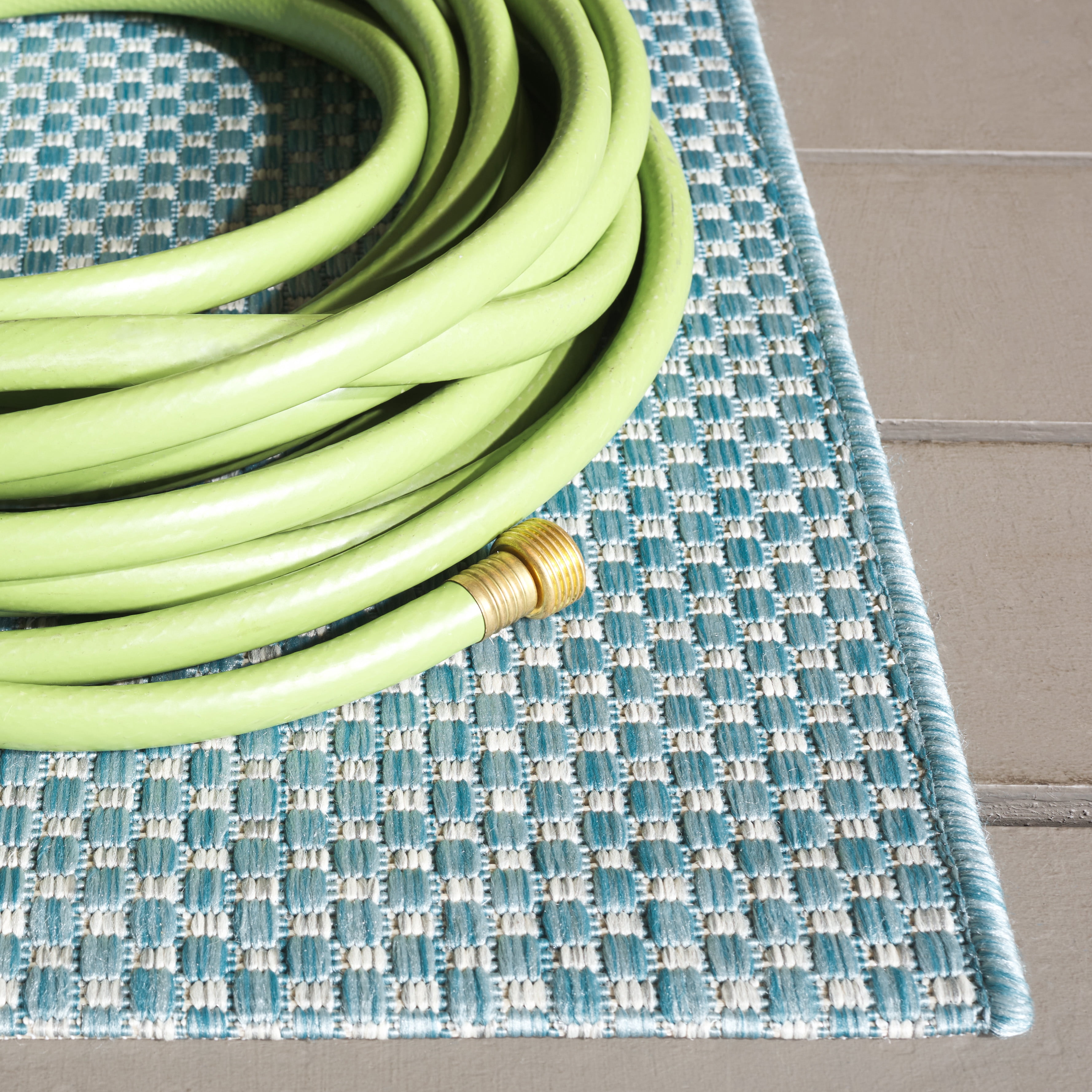 Safavieh Courtyard Finnian Solid Indoor/Outdoor Area Rug, Aqua/Gray, 8' x 11'