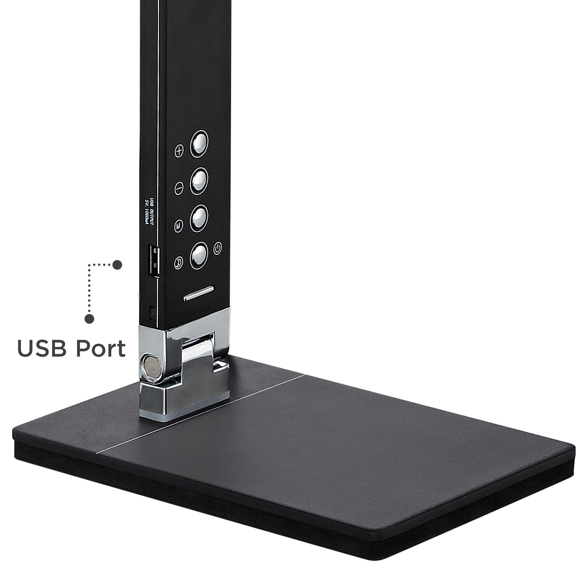 360 Lighting Jett Modern Desk Lamp 16 1/2" High Black with USB Port and Nightlight LED Dimmer Touch On Off for Bedroom Bedside Nightstand Family House