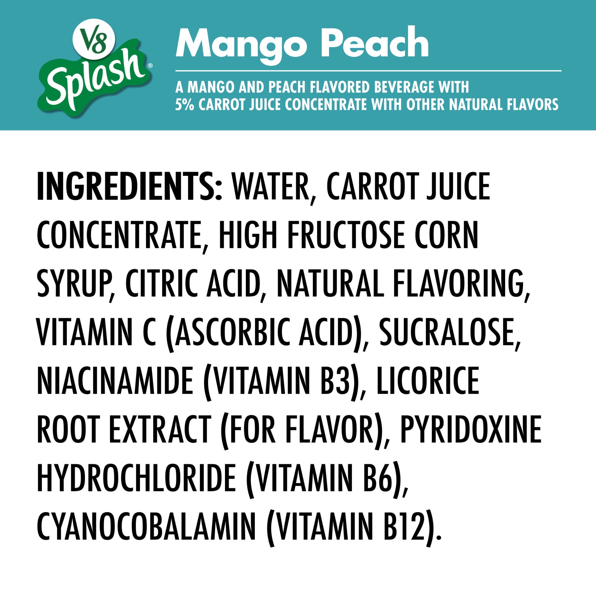 V8 Splash Mango Peach Flavored Juice Beverage, 64 fl oz Bottle-Pack Of 4