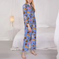 thumbnail image 2 of KLL Fastfoods Print Women's Long Sleeve Pajamas with Pants Sleepwear Loungewear 2 Set-X-Large, 2 of 8