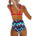 thumbnail image 4 of Txlixc Traje de baño femenino, blusa de espalda abierta + calzoncillos impresos de cintura alta Txlixc moda, 4 of 5