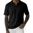thumbnail image 2 of VgaVtl Men Polo Shirts Short Sleeve Summer Basic Office Solid Color Shirts for Men Leisure Collared Waffle, 2 of 5