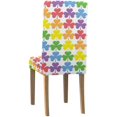 thumbnail image 4 of ABPHQTO Arco Iris colores trébol rayas estiramiento silla cubierta protectora asiento funda para comedor Hotel boda fiesta conjunto de 4, 4 of 4