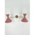 thumbnail image 2 of Modern Brass Wall Lamp - Handcrafted Beautiful Pink Wall Lamp 4 Light Timeless Inspired Brass Lamp, Vanity Light, Wall Light, Kitchen Lamp, 2 of 7