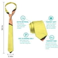 thumbnail image 5 of Lemon Themed Men's Satin Tie - Bright Yellow Retro Print for Weddings & Special Occasions, 5 of 5
