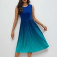 thumbnail image 4 of Oplxuo Women's Summer Gradient Tank Dress Casual Loose Crewneck Sleeveless A-Line Swing Midi Sundresses with Pockets, 4 of 7