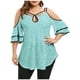 thumbnail image 2 of Puntoco Tallas grandes Mujer Verano Casual Correa Hombro con fugas Lentejuelas Camiseta de manga corta Puntoco Puntoco-9010, 2 of 9