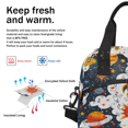 thumbnail image 6 of Herdesigns Outer Space Insulated Lunch Bag for Women Men Adults Large Reusable Lunch Box Space Rocket Leakproof Cooler Tote Bags with Adjustable Shoulder Strap, 6 of 7