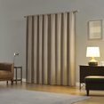 thumbnail image 3 of Sun Zero Medina 2-pack Woven Damask 100% Blackout Rod Pocket Curtain Panel Pair, Oatmeal, 50"W x 84"L (2 Panels), 3 of 8