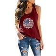 thumbnail image 2 of DailyTrove Women's American Flag Graphic Sleeveless Tank - Casual V-Neck Top, Patriotic for Holidays & Outings, 2 of 4
