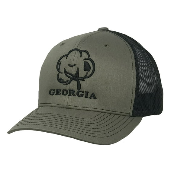 Heritage Pride Logo Georgia State Cotton Boll Southern Men's Embroidered Trucker Hat