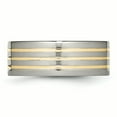thumbnail image 3 of Titanium 14k Yellow Inlay Flat 8mm Polished Band Ring 13 Size, 3 of 6