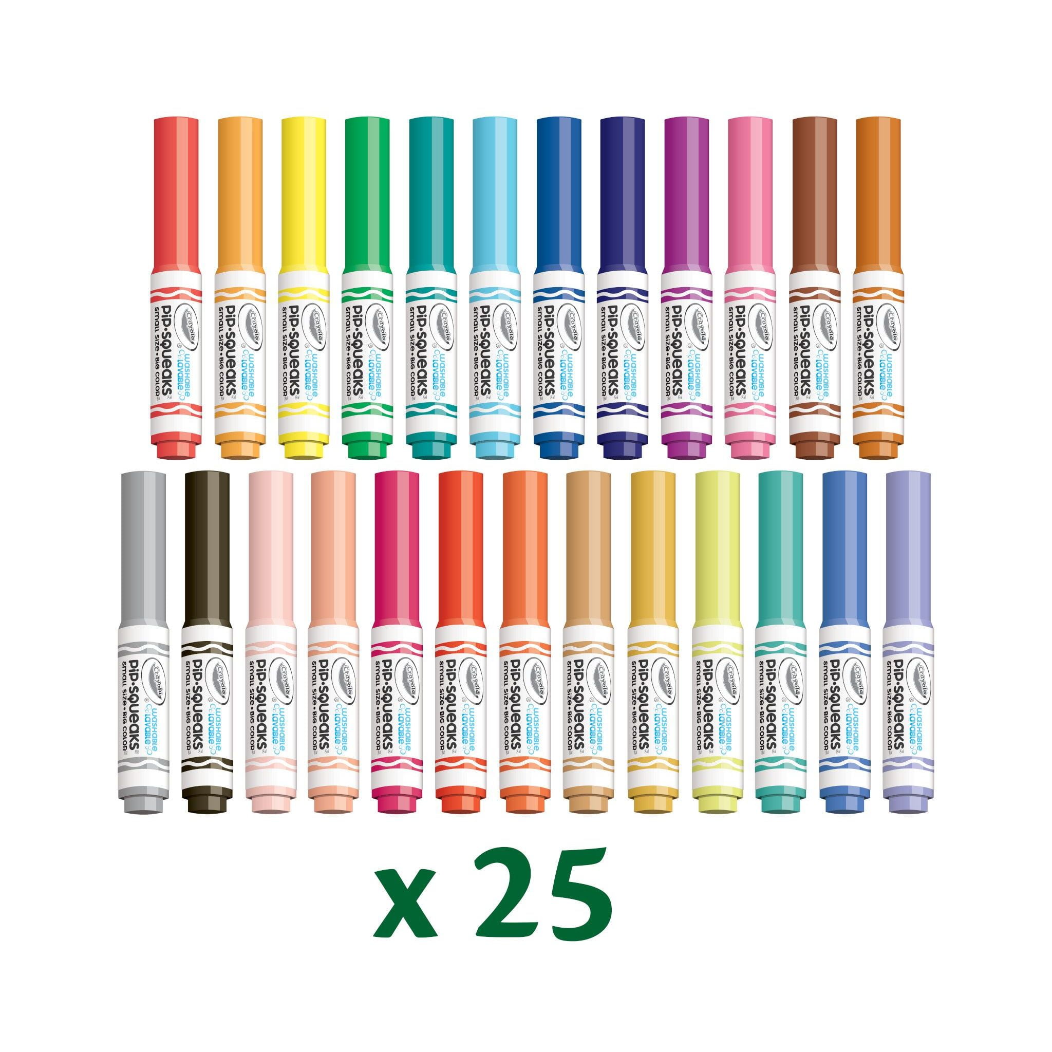 Crayola Pip Squeaks 25 Washable Markers Set with Paper, Holiday Gift for  Kids, Stocking Stuffer, Ages 4+