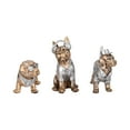 thumbnail image 6 of Decorative Dogs Figurine Statues for Home Decor - Ornaments for Bathroom, Office, or Living Room - Sculptural Accent for Bedroom Shelf or Coffee Table - Set of 3, 10", 8", 6", Gold & Metallic, 6 of 12