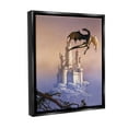 thumbnail image 4 of Stupell Industries Magical Dragon & Castle Fairy Tales & Fantasy Painting Black Floater Framed Canvas Art Print Wall Art, 25 x 31, 4 of 10