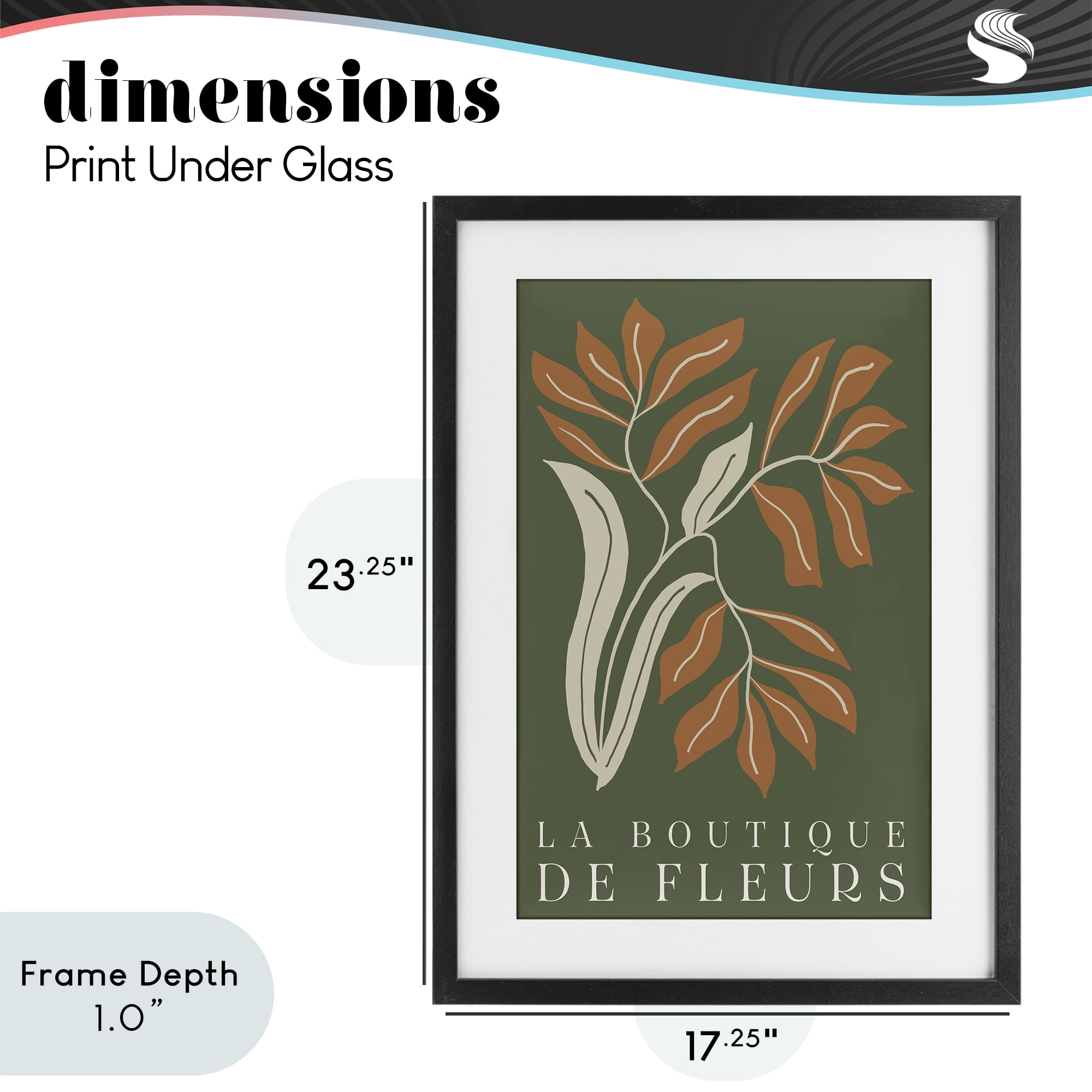 Stupell Industries Flower Shop Midcentury Minimal Black Framed Print Under Glass, design by Emily Navas