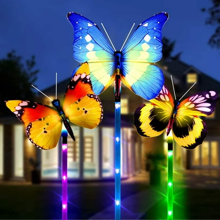 

Frm Solar Lights Outdoor Waterproof Solar Garden Lights Multi-Color Changing Solar Butterfly Lights For Outdoor Path Yard Lawn(1Pc)