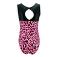thumbnail image 2 of Girls Gymnastics Leotard - Tank with Keyhole (Pink/Gold Leopard, Youth 7-8), 2 of 2