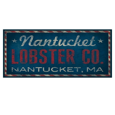 Nautical Nantucket Lobster Co Massachusetts Print by Ryan Fowler, One 18x8in Paper Poster.