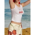 thumbnail image 6 of Michellecmm  Women's Summer Crop Tank Tops Fruit Print Crew Neck Slim Vest, 6 of 9