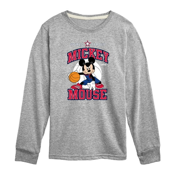 Disney - Mickey Basketball Jersey - Toddler And Youth Long Sleeve Graphic T-Shirt