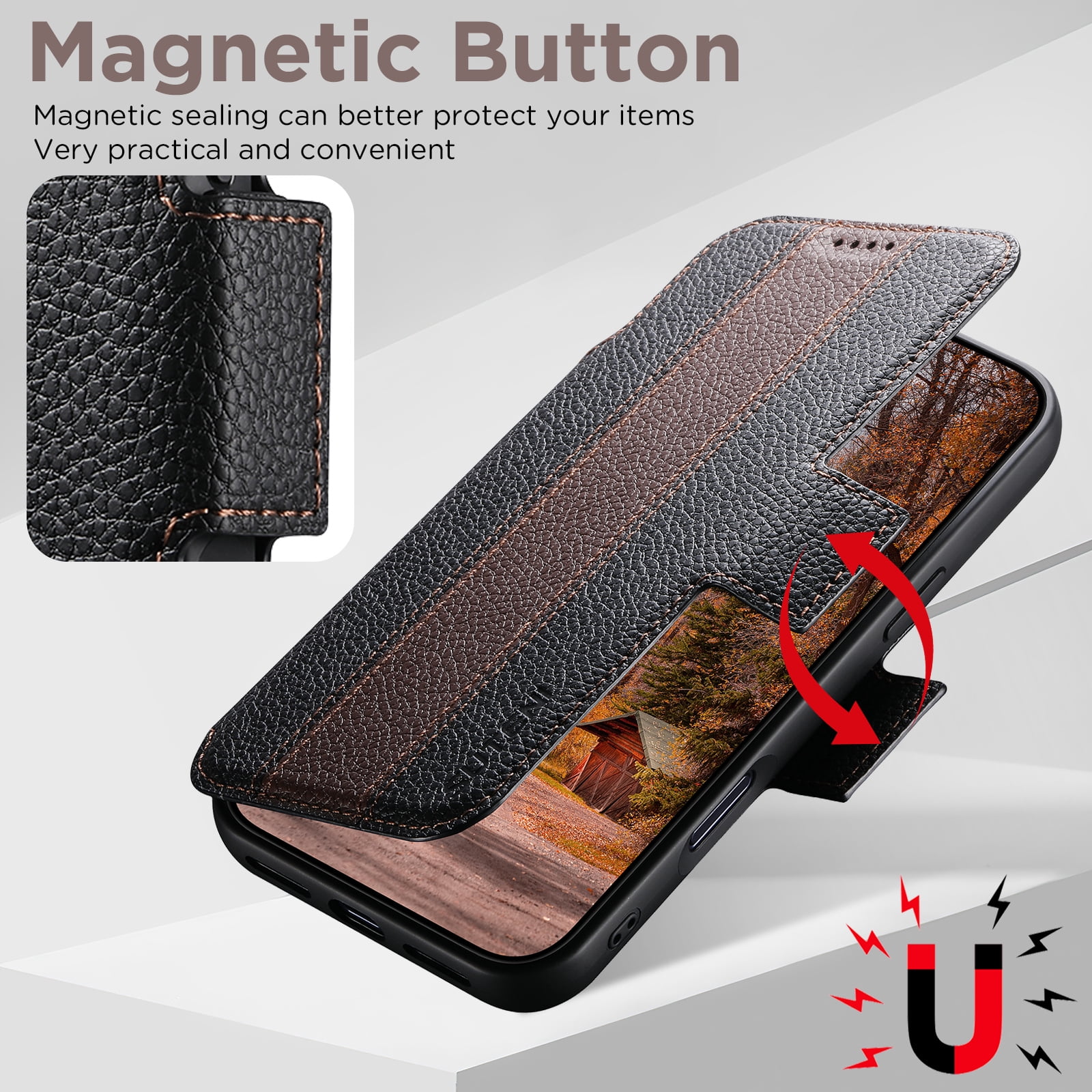 Dteck for iPhone 17 Pro Max Detachable Wallet Case with Card Holder, 2 in 1 PU Leather Flip Folio Stand Shockproof Phone Cover 6.9 Inch 2025,Brown