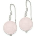 thumbnail image 2 of Sterling Silver 12mm Rose Quartz Earrings (26 X 14) Made In Thailand qe5860, 2 of 5