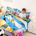 thumbnail image 3 of Erosebridal Modern Soccer Court Bed Sheets,Kids Football Sport City King Sheets For Boys Teens 4pcs, 3 of 6