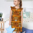 thumbnail image 4 of Balery Tiger Camisón de princesa para niñas, pijama de algodón con mangas abullonadas, suave y bonito.-Large, 4 of 6