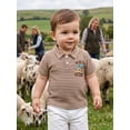 thumbnail image 4 of BemeyourBBs Western Country Baby Boy Clothes Toddler Baby Boys Cowboy Outfit New to Here Shirt Boots Embroidery Summer Short Sleeve Waffled Striped Collar Half Button Causal Shirts Tops, 4 of 9