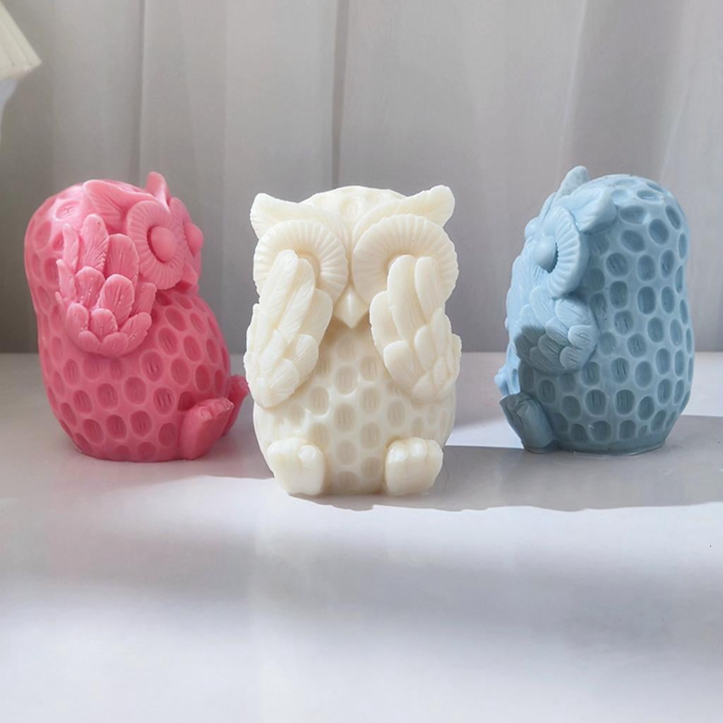 Osdhezcn Animal Candle Mold Owl Silicone Mold for Making Aromatherapy Resin Molds Wax Soap Epoxy Mold DIY Craft Baking Mold