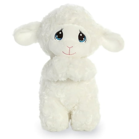 Aurora - Medium White Precious Moments - 10" Luffie Praying Lamb English - Adorable Stuffed Animal