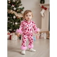thumbnail image 5 of BemeyourBBs Girls 2Pcs Christmas Pajamas Long Sleeve Bow Print Shirt + Pants Set, 5 of 9