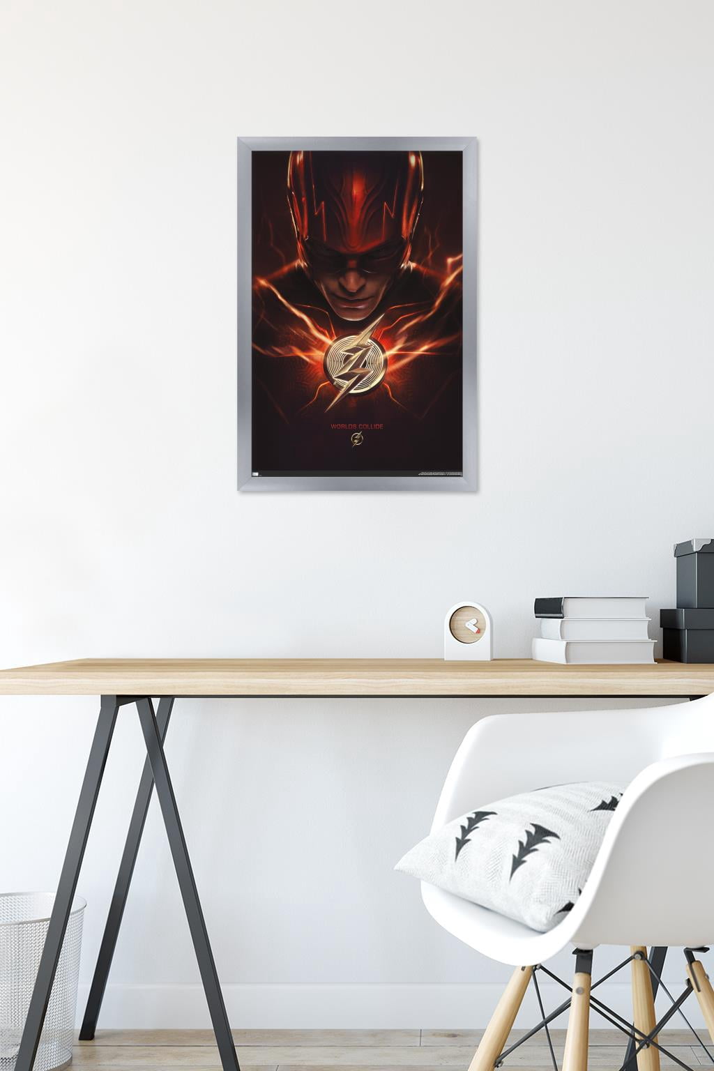 DC Comics Movie The Flash - The Flash One Sheet Wall Poster, 14.725" x 22.375" Framed
